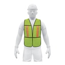 [TRU-21026] CHALECO DE SEGURIDAD CON CINTAS REFLEJANTES, VERDE, PRETUL