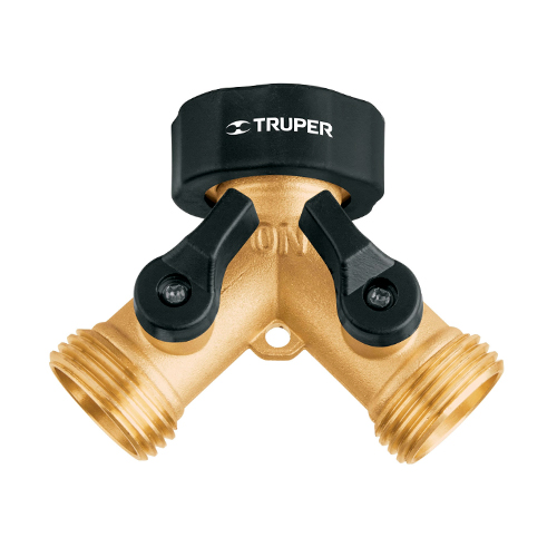 [TRU-10375] CONECTOR 'Y' 3/4' LATÓN SÓLIDO CON TUERCA MÓVIL P/MANGUERA