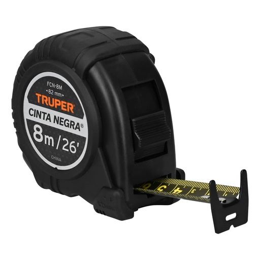 [TRU-11747] FLEXÓMETRO CONTRA IMPACTOS 8 M, CINTA NEGRA 25 MM, TRUPER